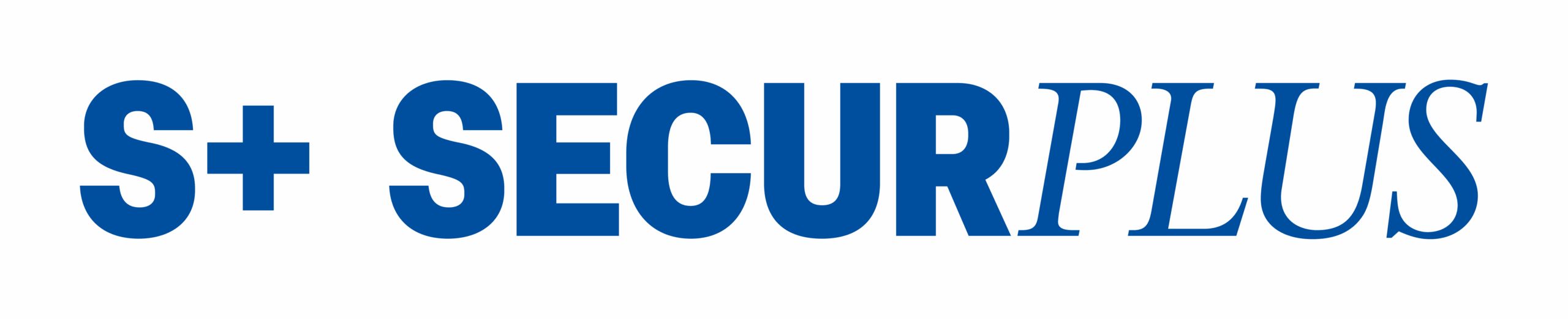 Logo aziendale Securplus SA in blu, specialista in porte da garage Normstahl e sistemi di sicurezza in Svizzera Italiana (Ticino e Grigioni).